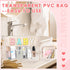 Hillban 2 Pcs Gifts Chenille Letter Bags, Preppy Patch Makeup Bag Flat Clear Pouch, PVC Organizer Purse Waterproof