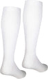NuVein Compression Socks for Men, 15-20 mmHg Support, Knee High, Closed Toe, Padded Cushion Foot, White, Medium