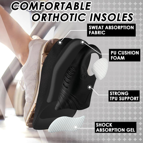 ROCKTAKIN Kids Arch Support Shoe Insoles, Plantar Fasciitis Orthotic Inserts Strong Support for Children's High Arch