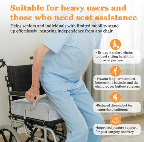 Tailbone Adult Seat Booster Chair Lift Cushions for Elderly, Office Extra Thick Large Cushion to Raise Height, Heavy