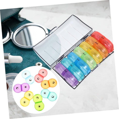 Weekly Portable Medication Organizer for -Day Pill Case Airtight Design Sturdy Wear-Resistant Material for Daily