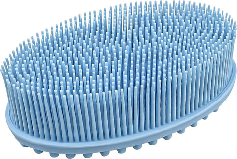 Silicone Body Scrubber, Handheld Shower Brush, Soft Loofah Bath Scrubber for Deep Clean, Blue