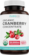 Organic Cranberry Pills - 60 Capsules | 50:1 Concentrate Equals 25,000mg of Fresh Cranberries for UTI Support