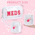 Hillban 2 Pcs Medicine Bag, Chenille Letter Preppy Clear Makeup Meds Travel Bag, PVC Transparent Cosmetic Pouch Set