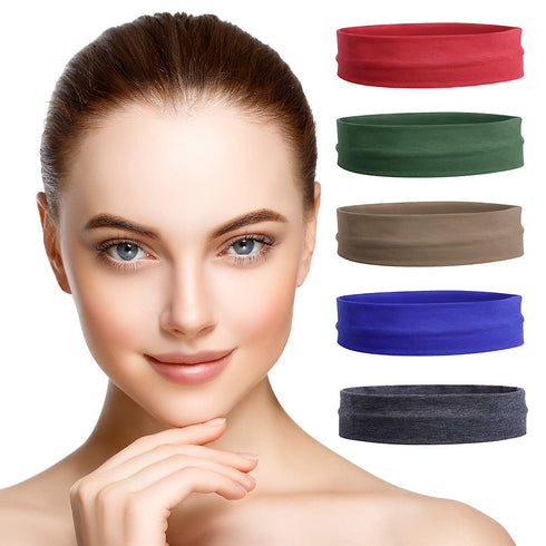 Teemico 10 Pack 3" Cotton Headbands, Stretch Elastic Sports Sweatbands for Teens Women (Purple)