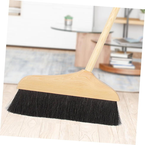 Pine Horsetail Broom for Hair Removal, Indoor Dust Broom, Angled Kitchen Broom, Soft Fur Cleaning Brush