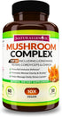 Natural Genius Top 10 Mushroom Extracts - Immune Booster with White Button, Lions Mane, Cordyceps, Chaga, Reishi Plus