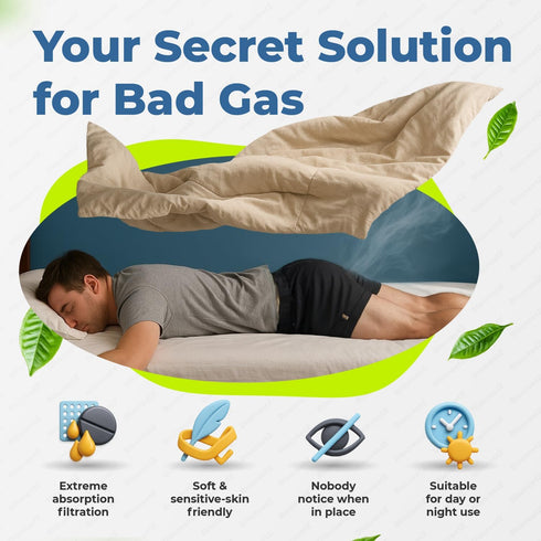 Odor Eliminator for Strong Odor, No Toxic Spray, Charcoal Odor Absorbers for Men & Women, Flatulence Pads, DiscreetZ
