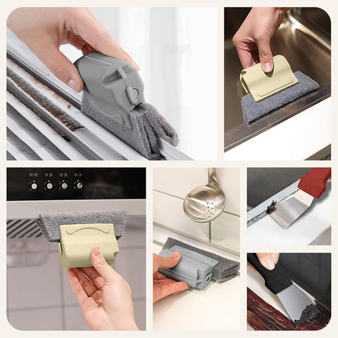 JIURUN Hard Bristle Crevice Cleaning Brush Set, Multifunctional Grout Cleaner for Home, Kitchen, Bathroom, Window