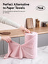 Microfiber Cleaning Cloth Roll - 75 Pack, 12" x 12", Reusable Washable Rags (Pink)