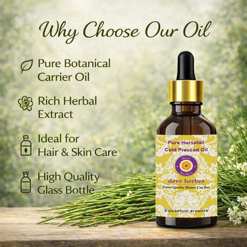 Horsetail (Equisetum 200ml (6.76 oz) Deve Herbes Oil arvense) | Cold Pressed | Pure | Natural | for Diluting Essential