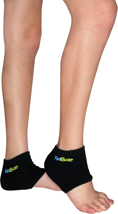KidSole Gel Heel Strap for Kids with Heel Sensitivity, Plantar Fasciitis (Teenager Sizes 6-8, Black)