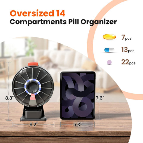 Odaro Extra Large Weekly Pill Organizer - Convenient Medication Storage