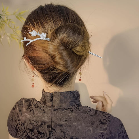 inSowni 8 Pieces Decorative Retro Crystal Pearl Hair Sticks, Asian Chinese Hanfu Hair Forks for Women Girls
