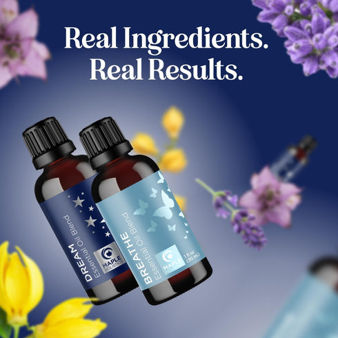 Aromatherapy Essential Oil Blends for Diffusers, Dream & Breathe Essential Oil Set, 1 Fl Oz Each