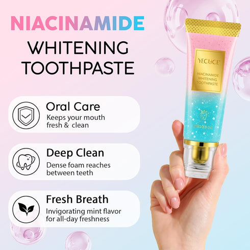 ZIXAOK Dentist-Recommended 4.23 Oz Niacinamide Toothpaste for Whitening & Sensitive Teeth Soothes Sensitivity