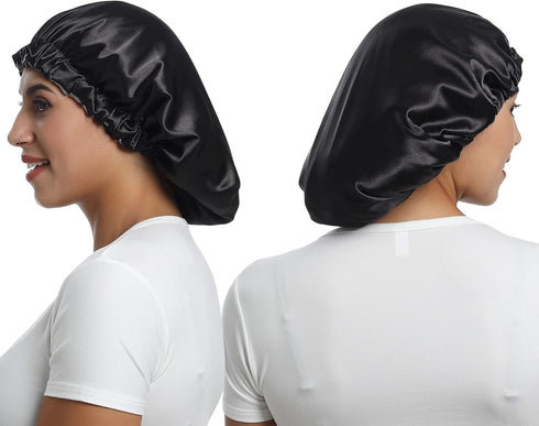 Satin Bonnet Silky Sleep Cap, Adjustable Hair Bonnet for Braids and Curly Hair