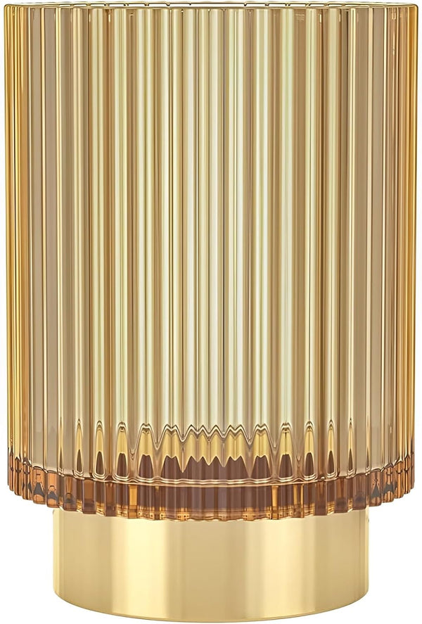 Makeup Brush Holder Organizer, Vintage Heavy Crystal Glass Storage Cup for Brushes, Pens, and Toothbrushes (Large,