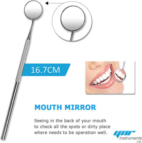 Oral Dental Care Kit for Teeth Cleaning - Whitening Calculus Tartar Tools, Mirror for Personal & Pets Use