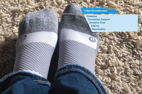 OrthoSleeve WC4 Diabetic and Neuropathy Wellness Socks, Non-Binding, Improves Circulation and Edema
