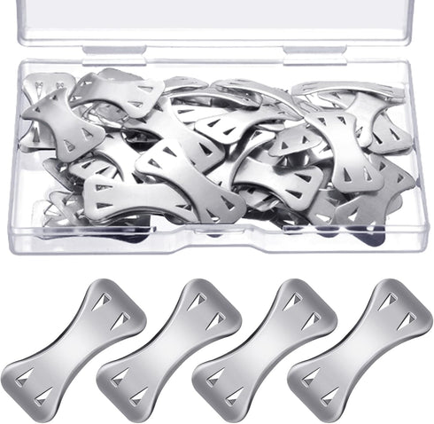 50 Pieces Bandage Clips, Metal Clips Aluminum Bandage Pins with Plastic Storage Box Replaceable Wrap Fastener