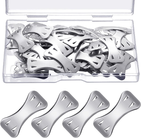 50 Pieces Bandage Clips, Metal Clips Aluminum Bandage Pins with Plastic Storage Box Replaceable Wrap Fastener