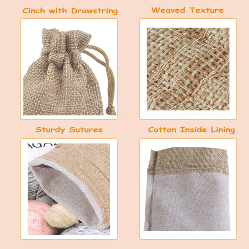 Lot of 30 Burlap Bags with Drawstring, Gift Bags Jewelry Pouches for Wedding Party and DIY Craft, 5 x 7 Inches