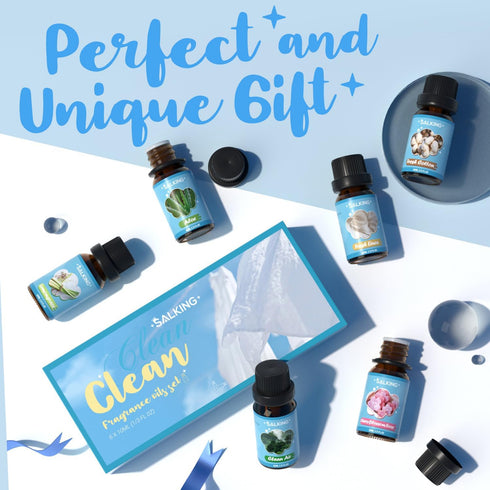SALKING Clean Fragrance Oils, Premium Essential Oil for Diffuser, Scented Oil Gift Set for Soap Candle Making