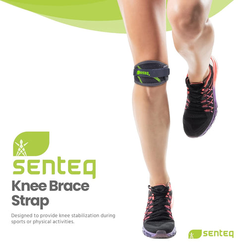 Adjustable Patella Knee Brace Strap for Running, Jogging, Basketball, Gym, Provides Stability, Protection, Great Gear