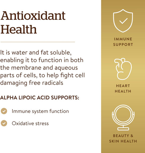 Solgar Alpha Lipoic Acid 200 mg, 50 Vegetable Capsules - Antioxidant Support, Non-GMO, Vegan, Gluten Free