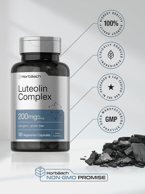 Luteolin Complex with Rutin - 50 Capsules, Vegetarian, Non-GMO & Gluten Free Flavonoid Formula by Horbaach