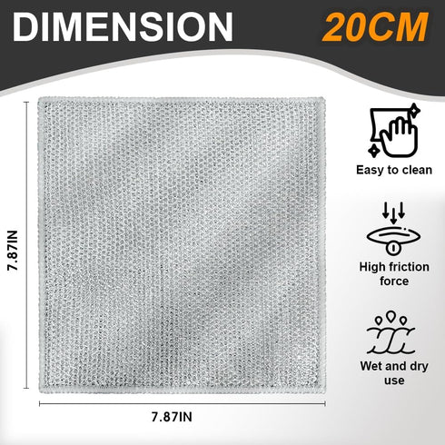 10 Pcs Reusable Wire Dishwashing Rags, Non-Scratch Multipurpose Cleaning Pads for Washing Dishes, Pots, Pans