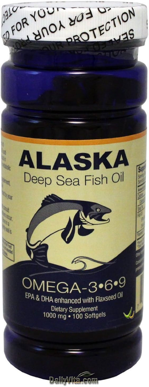 Alaska Deep Sea Fish Oil, Omega 3,6,9 1000 Mg 100 Softgels by NCB
