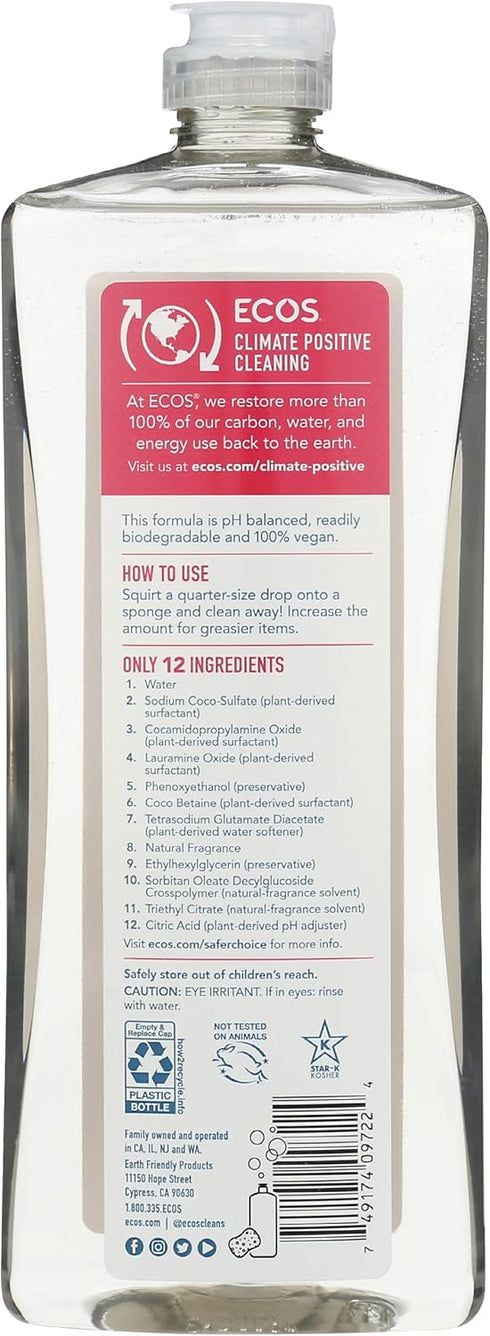 Ecos Dishmate Liquid Grapefruit, 25 Fl Oz