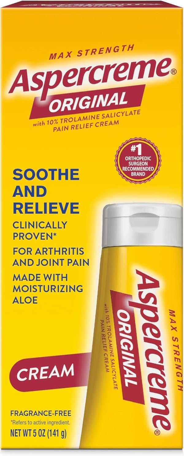 Aspercreme Maximum Strength Pain Relief Cream with Aloe, 3 oz., for Arthritis Joint & Muscle Pain