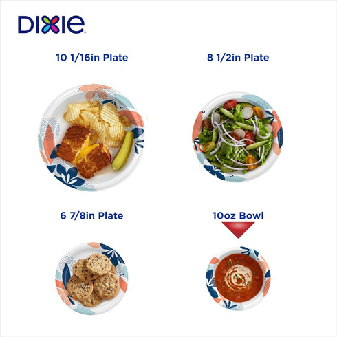 Dixie Small Paper Bowls, 10 Oz, 72 Count, Disposable, Microwave-Safe, Soak-Proof for Snacks and Light Lunches