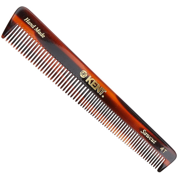 Kent 4T 6 Inch Double Tooth Hair Dressing Comb for Men, Women, and Kids