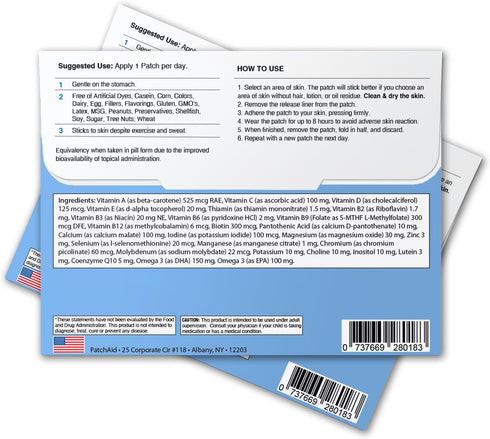 Kids Multi Plus Topical Patch with Omega-3 by PatchAid, 30-Day Supply