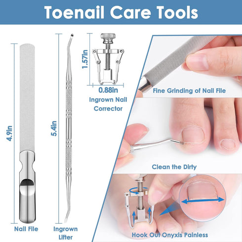 Modacraft Podiatrist Toenail Clippers, Professional Thick & Ingrown Toe Nail Clippers for Men Seniors, Nail Cutter Kit