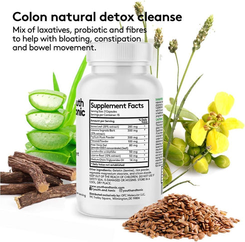 Youth & Tonic 15 Day Colon & Kidney Cleanse – Detox Pills for Bloating, Gut, Bladder, Urinary Tract & Kidney Support