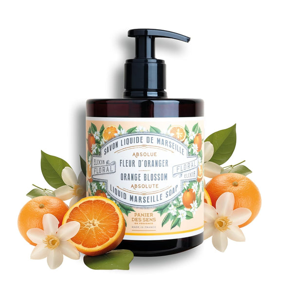 Panier des Sens Moisturizing Hand Soap - Orange Blossom Gourmand Fragrance, Refillable Kitchen & Bathroom Soap