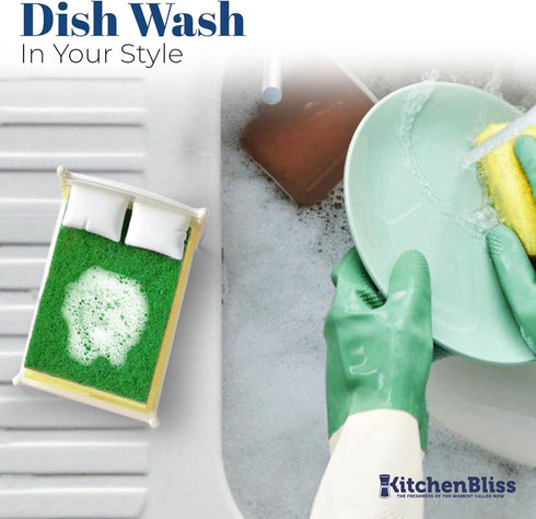 Dreams Sponge Holder - Bed Shape Design Plastic Dish Sponge Holder for Kitchen Sink, Fits Any Standard Size Scrubby - Sink Organizer, Decor, and Unique Gift Idea - Sponge Included
