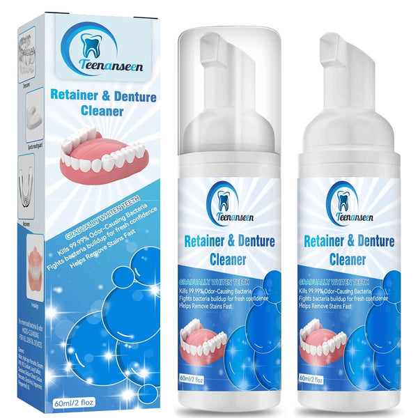 Aligner Cleaner and Denture Whitener Paste Foam, Fast-Acting Alternative to Retainer Cleaner Tablets, 2 Pack