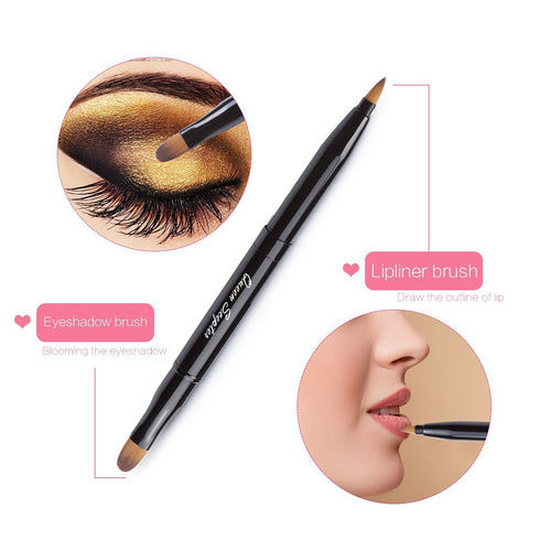 Retractable Lip Brush Concealer Makeup Dual End Travel Size Lipstick Brush with Cap