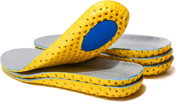 XINIFOOT 3 Pairs Elastic Shock Absorbing Shoe Insoles, Breathable Honeycomb Sneaker Inserts for Men