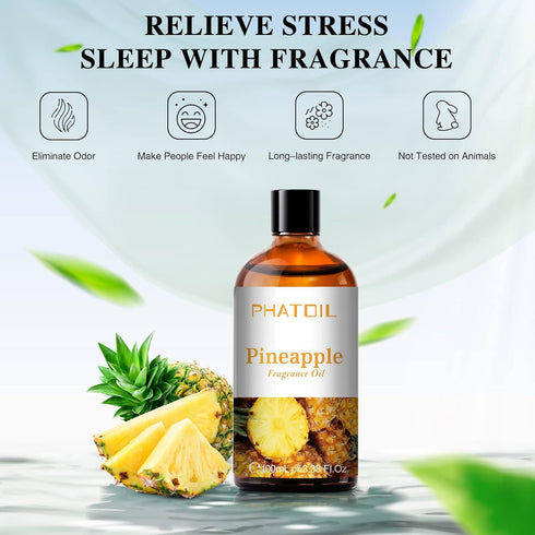 3.38FL.OZ Pineapple Fragrance Oils - Essential Oils for Diffusers, Aromatherapy, Candle and Soap Making - 100ml