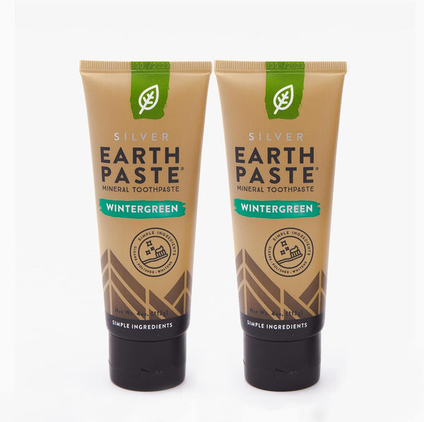 REDMOND Earthpaste: All Natural Non-Fluoride Vegan Toothpaste, Wintergreen, 4 Ounce Tube (2 Pack)
