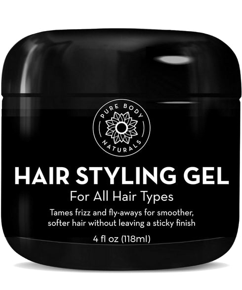 Pure Body Naturals Hair Gel for Men, 4 Fl Oz, Natural Ingredients with Aloe