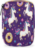 Skerhhux Purple Cartoon Unicorn Pill Case Travel Pill Organizer Weekly 7 Day Portable