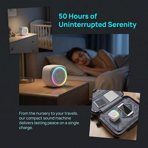 Quxanthyll 26 9 Portable Sound Machine for Baby Sleep, White Noise Sound Machine, Color, Timer & Memory Function White